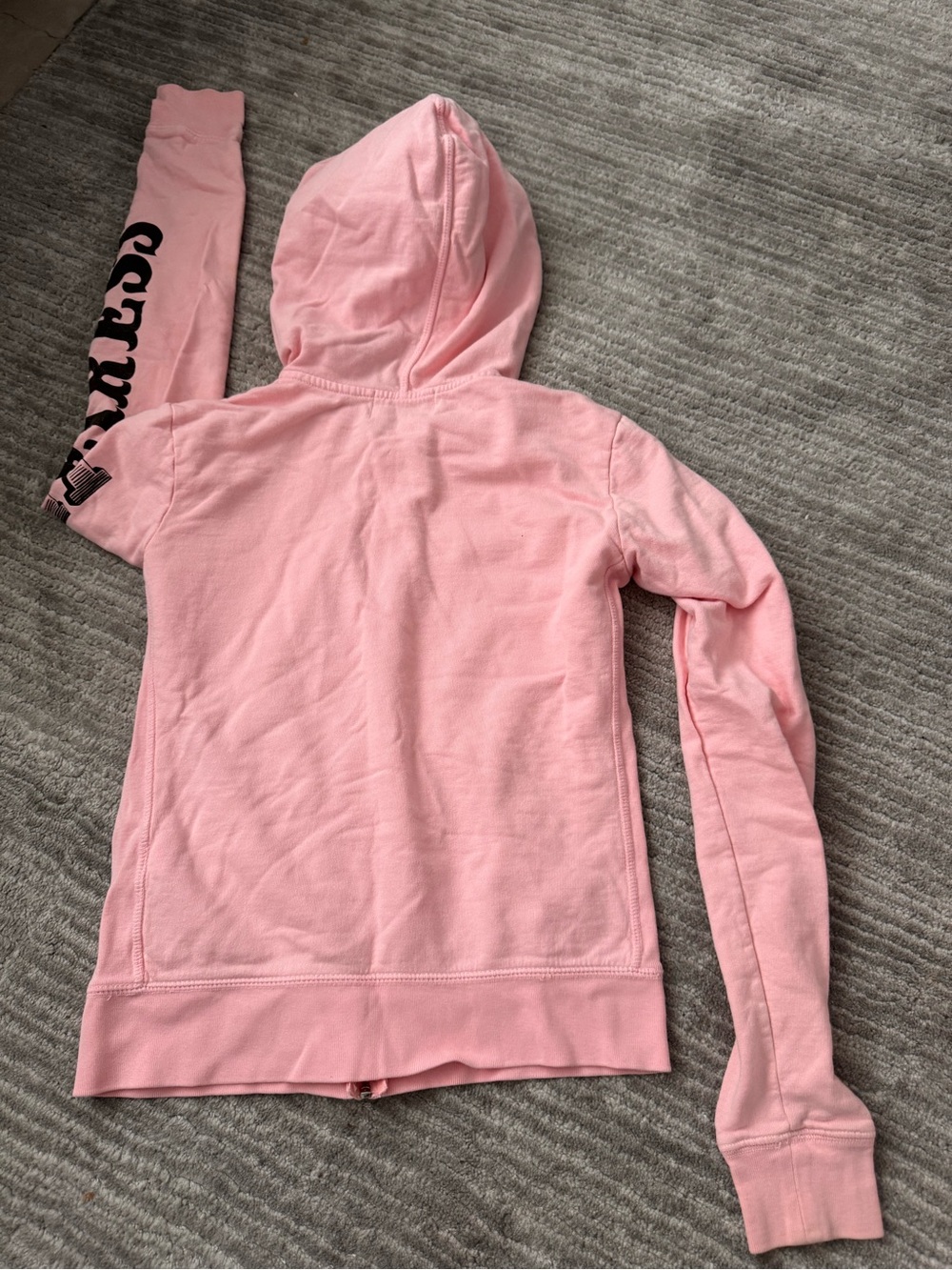 Vintage Juicy Couture Women's Pink and Black Hoodie - Picture 7 of 10